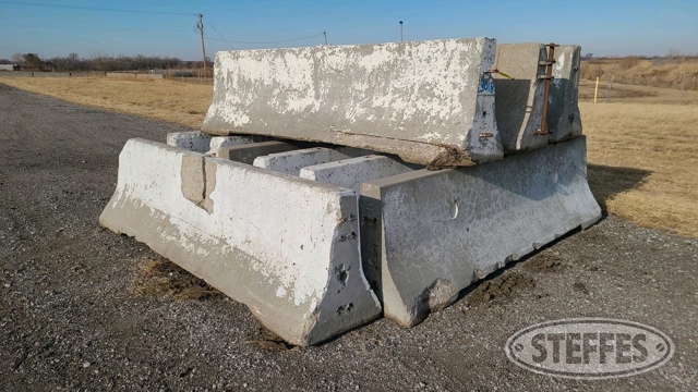 (10) Concrete Jersey Barriers, 10'